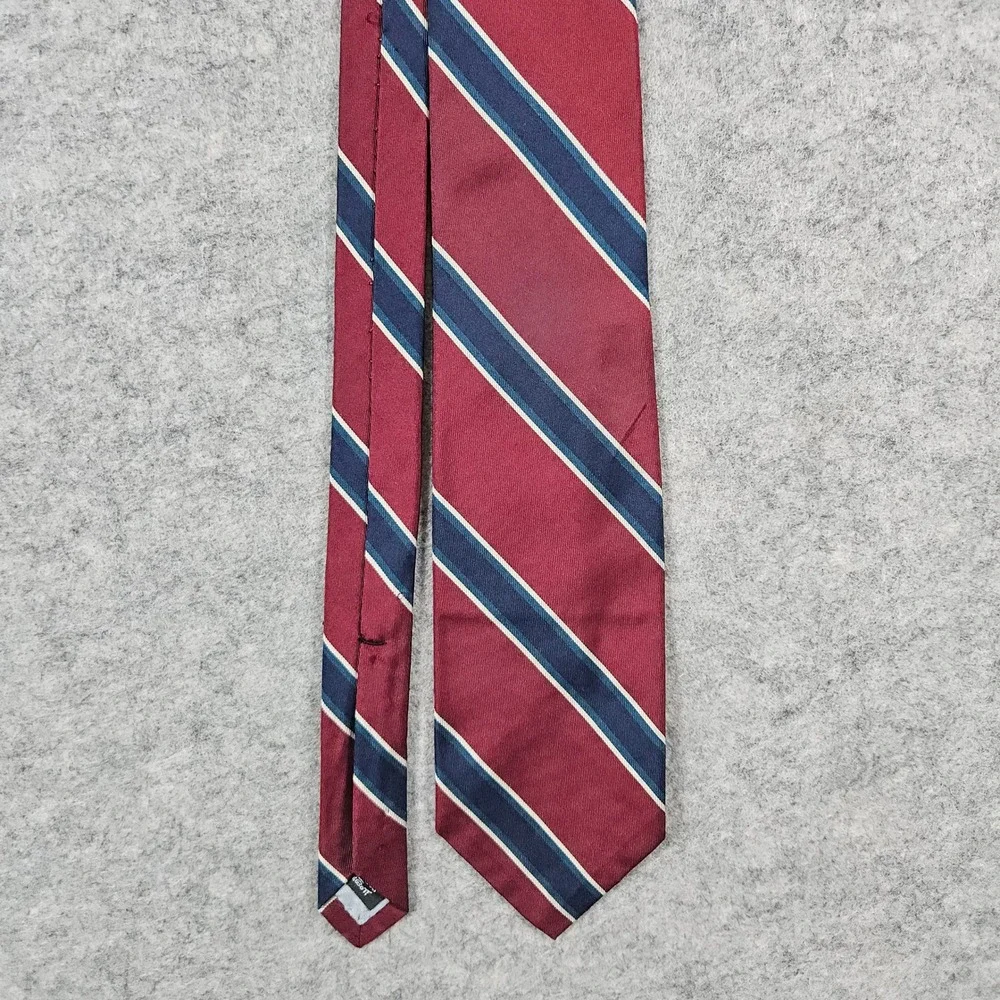 Robert Talbott‎ McCalls Men's Burgundy Blue Stripe Silk Neck Tie Hand Sewn SNAGS